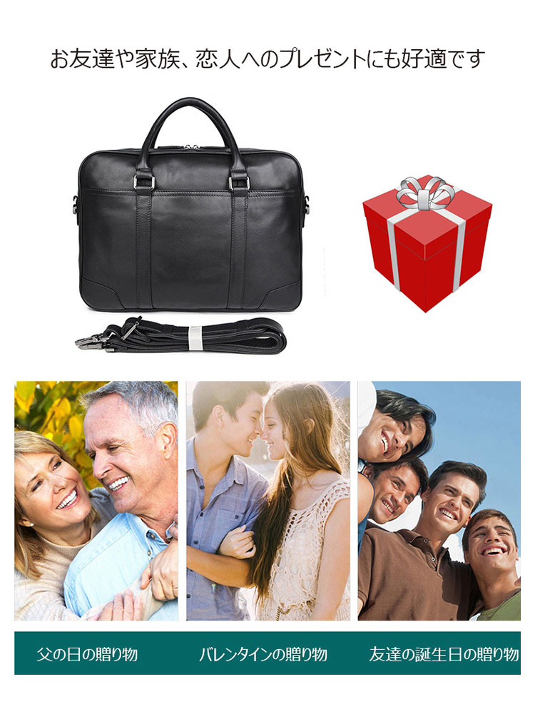 Whatna 牛革 クロコダイル型押し ビジネス バッグメンズ 2wayショルダー 手提げバッグ ブリーフケース 14インチPC対応  4枚カード収納 2本入ペンホルダー付 旅行 出張 通勤 通学 就活 面接 バッグ かばん 男性用-9