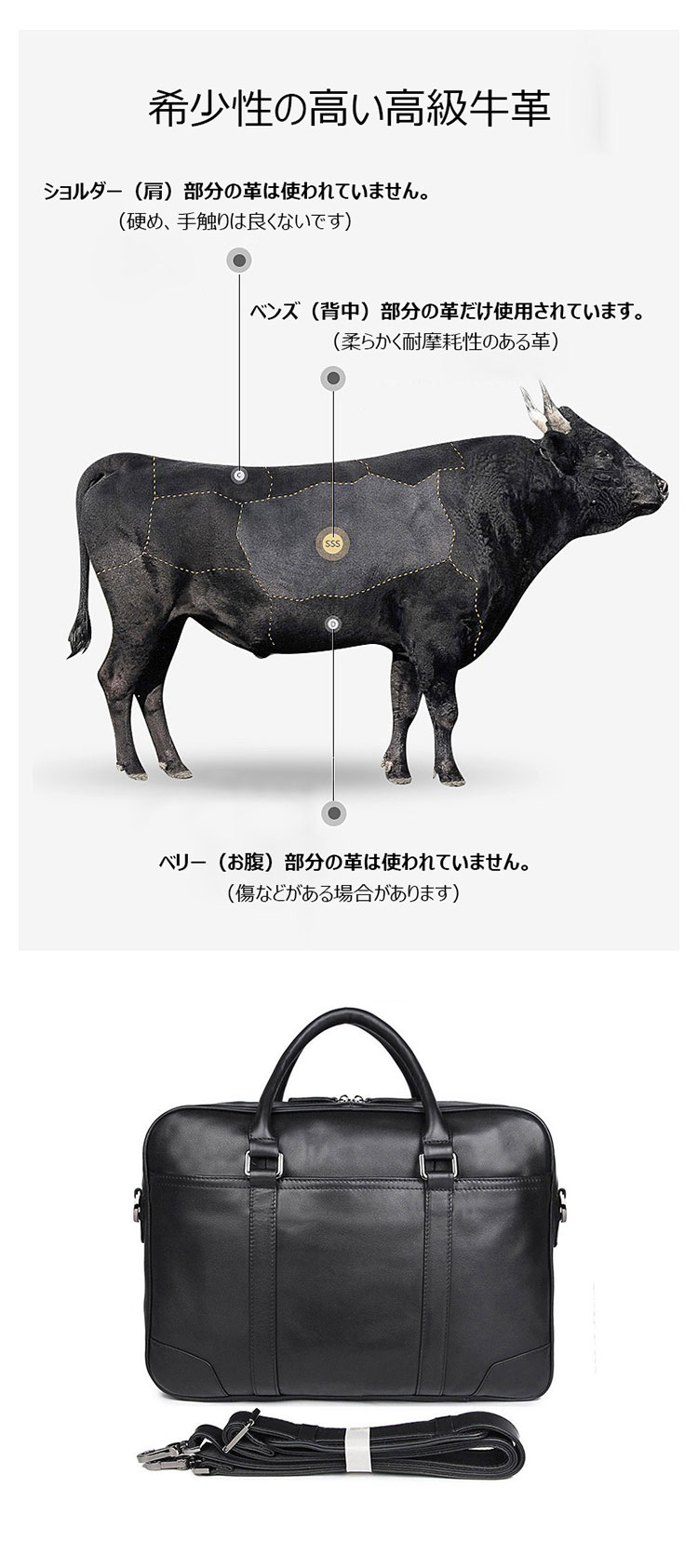 Whatna 牛革 クロコダイル型押し ビジネス バッグメンズ 2wayショルダー 手提げバッグ ブリーフケース 14インチPC対応  4枚カード収納 2本入ペンホルダー付 旅行 出張 通勤 通学 就活 面接 バッグ かばん 男性用-8