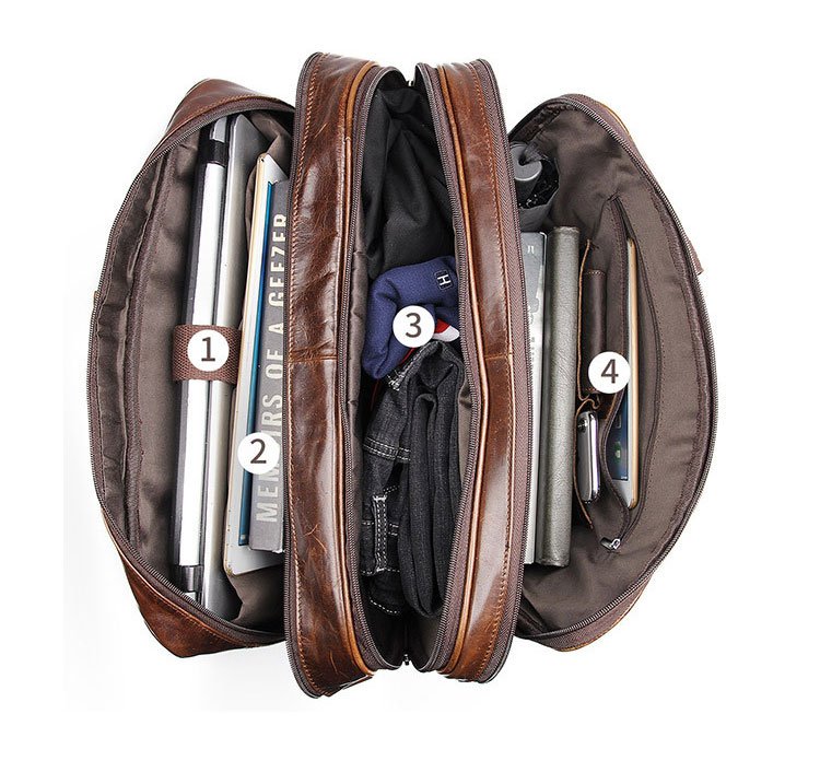 Whatna 牛革 クロコダイル型押し ビジネス バッグメンズ 2wayショルダー 手提げバッグ ブリーフケース 17インチPC対応 3室仕切 2本入ペンホルダー付 ダブルファスナー かばん 男性用 7289-9