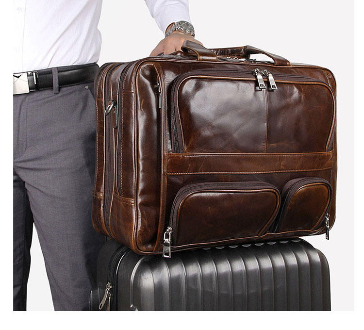 Whatna 牛革 クロコダイル型押し ビジネス バッグメンズ 2wayショルダー 手提げバッグ ブリーフケース 17インチPC対応 3室仕切 2本入ペンホルダー付 ダブルファスナー かばん 男性用 7289-11