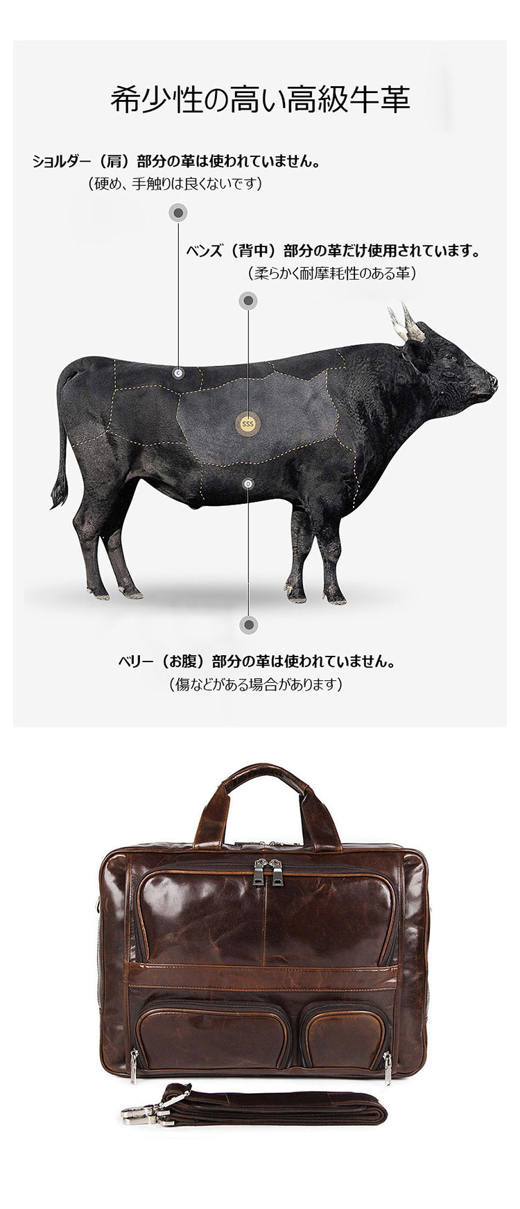 Whatna 牛革 クロコダイル型押し ビジネス バッグメンズ 2wayショルダー 手提げバッグ ブリーフケース 17インチPC対応 3室仕切 2本入ペンホルダー付 ダブルファスナー かばん 男性用 7289-13