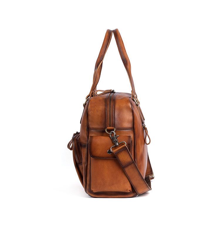 Whatna アンティーク風合い鞣し天 然 牛革 ビジネスバッグメンズ 2way ショルダー 手提げバッグブリーフケース15.6インチPC対応 旅行 出張 通勤 通学 就活 面接 バッグ かばん 男性用8629-4