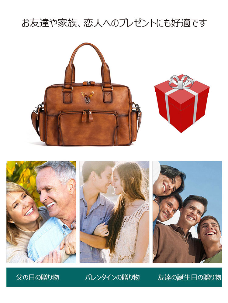 Whatna アンティーク風合い鞣し天 然 牛革 ビジネスバッグメンズ 2way ショルダー 手提げバッグブリーフケース15.6インチPC対応 旅行 出張 通勤 通学 就活 面接 バッグ かばん 男性用8629-12