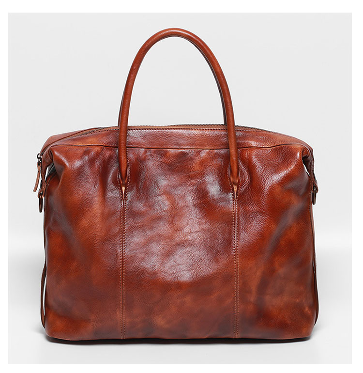 Whatna アンティーク風合い鞣し天 然 牛革 ビジネスバッグメンズ 2way ショルダー 手提げバッグブリーフケース15.6インチPC対応 旅行 出張 通勤 通学 就活 面接 バッグ かばん 男性用Y9112-1