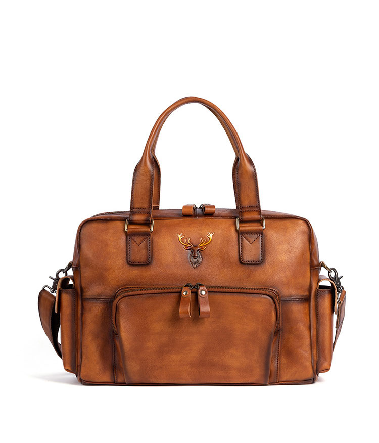 Whatna アンティーク風合い鞣し天 然 牛革 ビジネスバッグメンズ 2way ショルダー 手提げバッグブリーフケース15.6インチPC対応 旅行 出張 通勤 通学 就活 面接 バッグ かばん 男性用8629-1