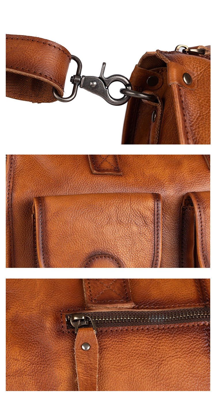 Whatna アンティーク風合い鞣し天 然 牛革 ビジネスバッグメンズ 2way ショルダー 手提げバッグブリーフケース15.6インチPC対応 旅行 出張 通勤 通学 就活 面接 バッグ かばん 男性用8623-8