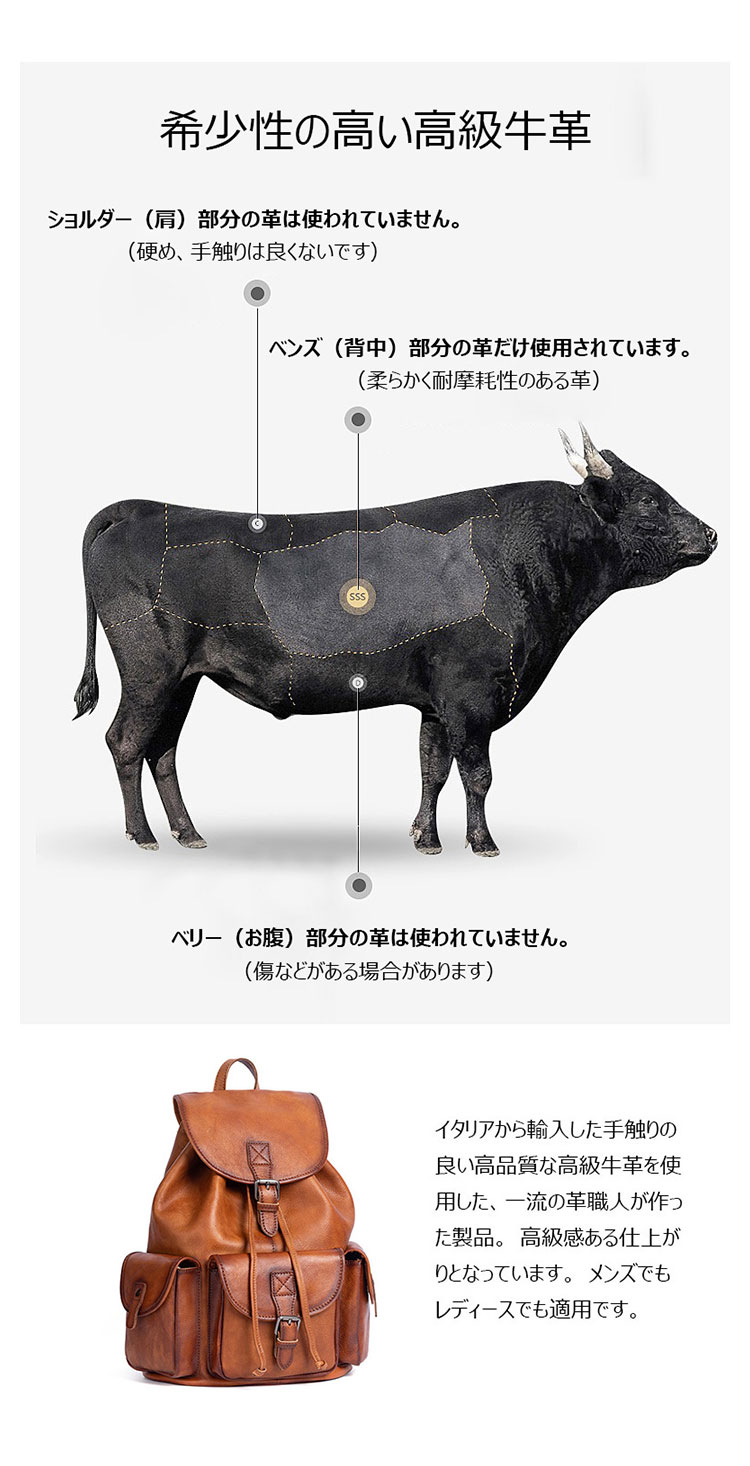 Whatna アンティーク風合い鞣し天 然 牛革ビジネスバッグメンズ