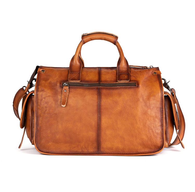 Whatna アンティーク風合い鞣し天 然 牛革 ビジネスバッグメンズ 2way ショルダー 手提げバッグブリーフケース15.6インチPC対応 旅行 出張 通勤 通学 就活 面接 バッグ かばん 男性用8623-2