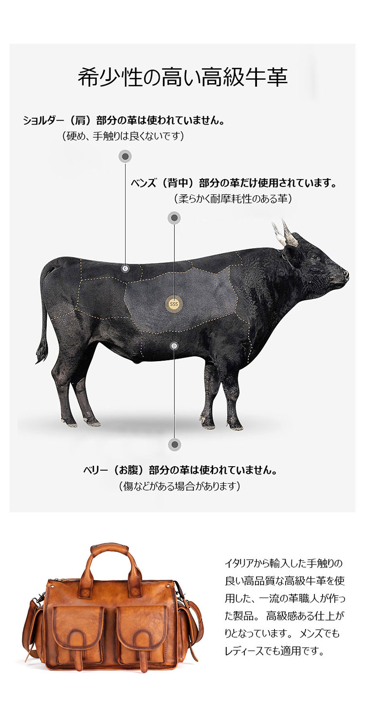 Whatna アンティーク風合い鞣し天 然 牛革 ビジネスバッグメンズ 2way ショルダー 手提げバッグブリーフケース15.6インチPC対応 旅行 出張 通勤 通学 就活 面接 バッグ かばん 男性用8623-7