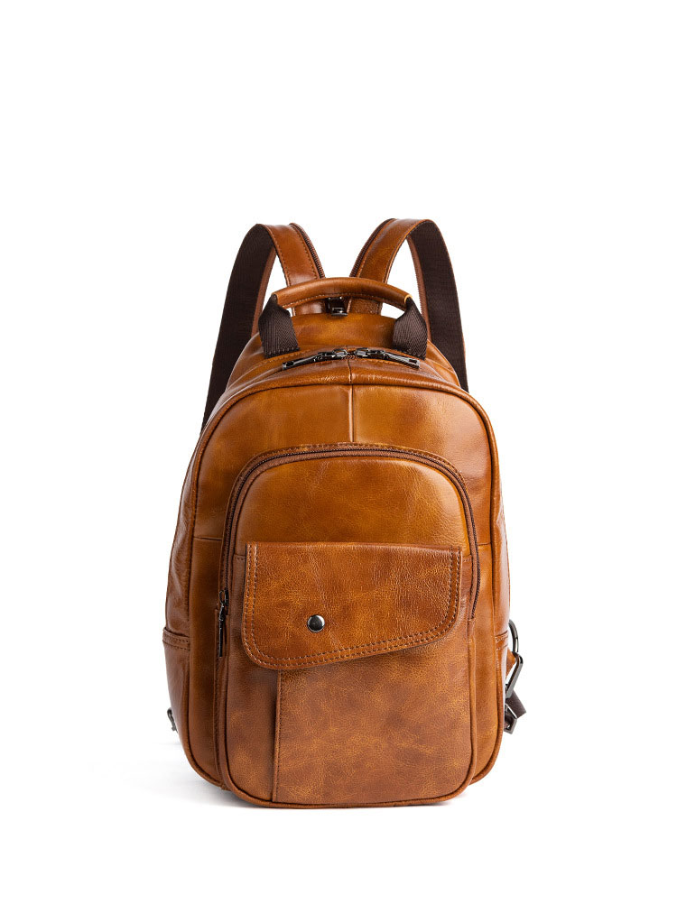 Whatna アンティーク風合い鞣し天 然 牛革ビジネスバッグメンズ バッグ 手提げ・リュックの2WAY厚 手 本革 レザー A4収納可 旅行 出張用 通勤 通学 就活 面接 バッグ かばん 男性用 ブラウンWX8686-1