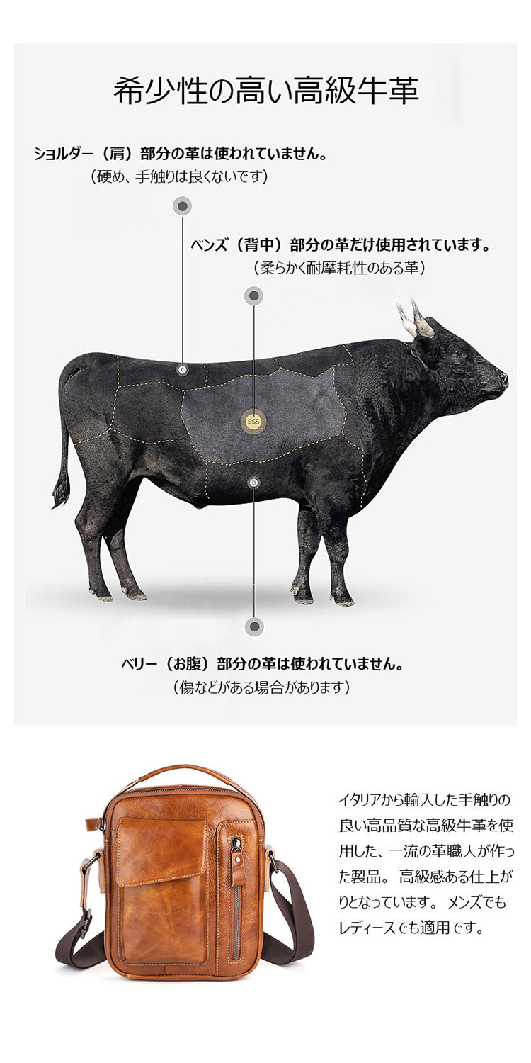 Whatna アンティーク風合い鞣し天 然 牛革ショルダーバッグ メンズ 2way 斜め掛け 手提げバッグ ポシェットポ 小さめ メッセンジャーバッグ 通学 通勤バッグ 肩掛けバッグ 自転車かばん プレゼント男性 ブラウン wx8682-6