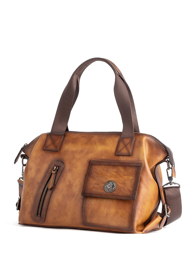 Whatna アンティーク風合い鞣し天 然 牛革 ビジネスバッグメンズ 2way ショルダー 手提げバッグブリーフケース15.6インチPC対応 旅行 出張 通勤 通学 就活 面接 バッグ かばん 男性用WX8612-1