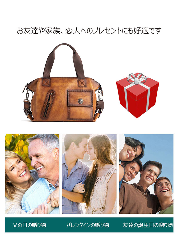 Whatna アンティーク風合い鞣し天 然 牛革 ビジネスバッグメンズ 2way ショルダー 手提げバッグブリーフケース15.6インチPC対応 旅行 出張 通勤 通学 就活 面接 バッグ かばん 男性用WX8612-10