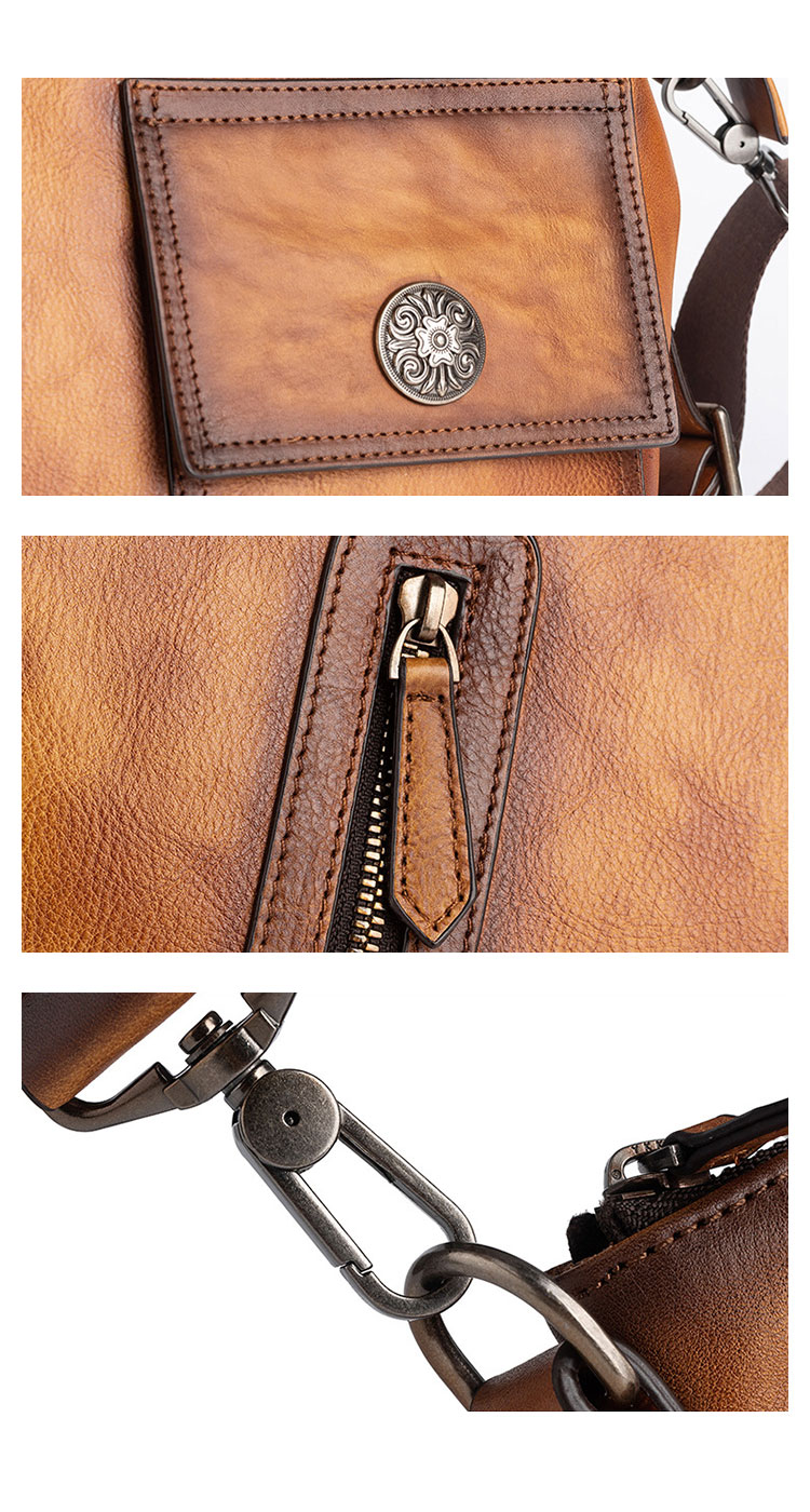 Whatna アンティーク風合い鞣し天 然 牛革 ビジネスバッグメンズ 2way ショルダー 手提げバッグブリーフケース15.6インチPC対応 旅行 出張 通勤 通学 就活 面接 バッグ かばん 男性用WX8612-7