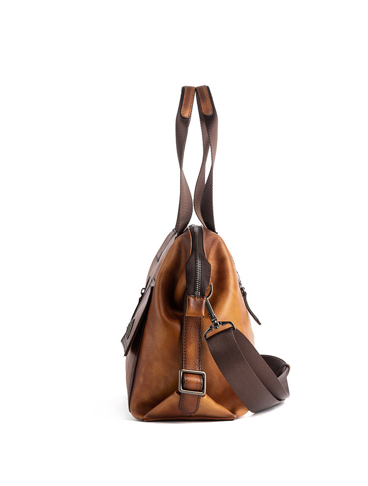 Whatna アンティーク風合い鞣し天 然 牛革 ビジネスバッグメンズ 2way ショルダー 手提げバッグブリーフケース15.6インチPC対応 旅行 出張 通勤 通学 就活 面接 バッグ かばん 男性用WX8612-3