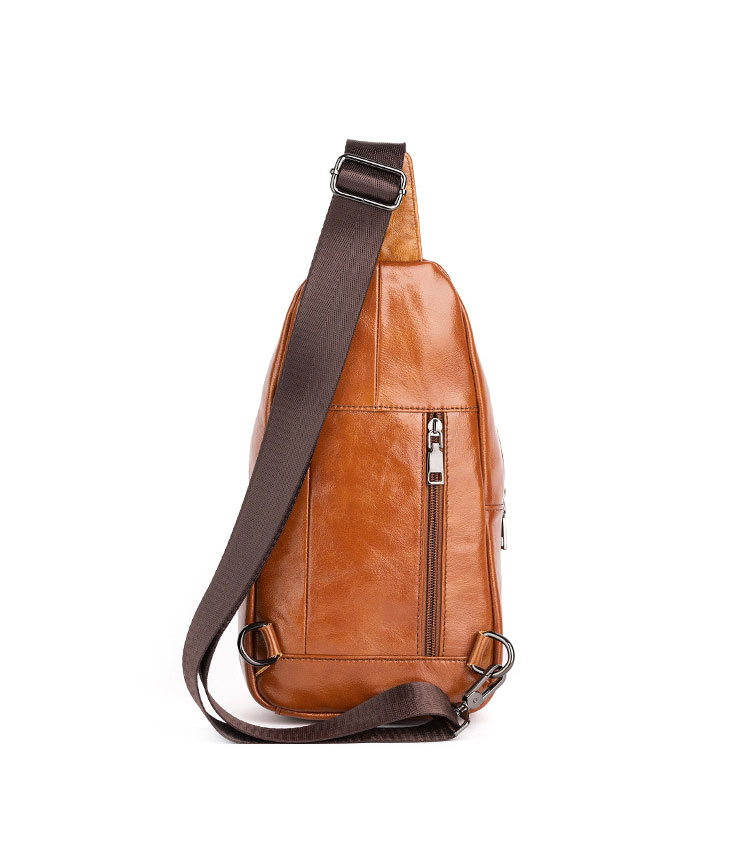 Whatna アンティーク風合い鞣し天 然牛 革 斜めがけ ボディバッグ ワンショルダー メンズ 左右付け替え可能 本革 厚手  レザーWX8680-2