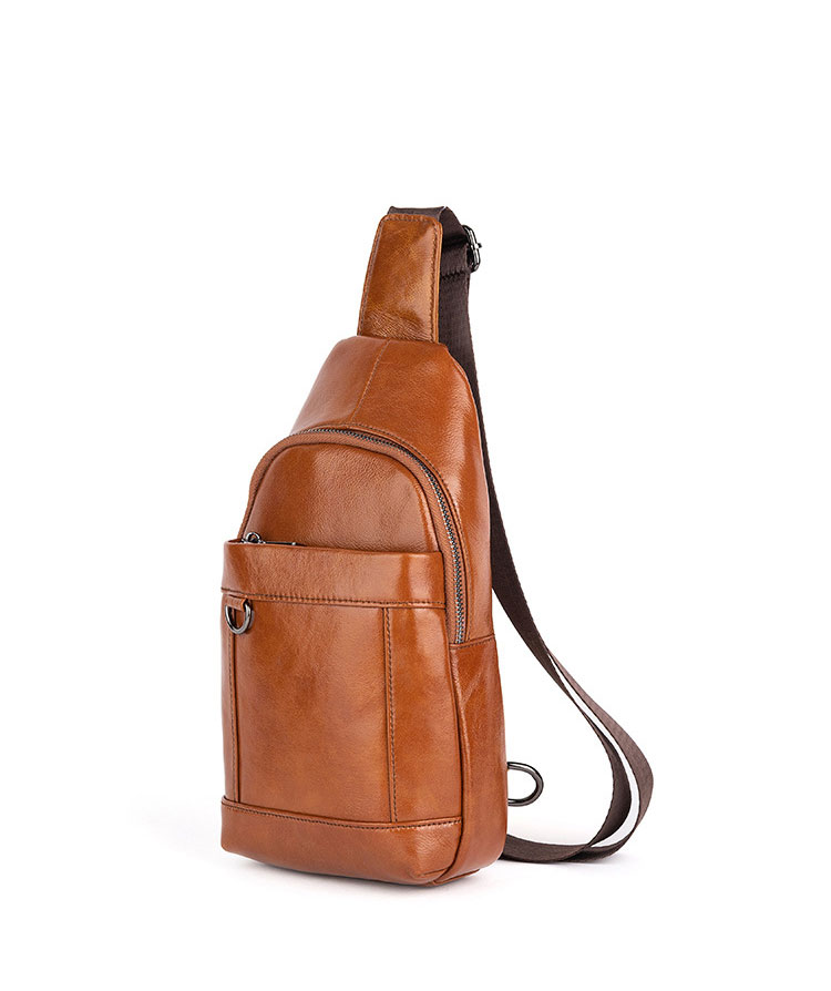 Whatna アンティーク風合い鞣し天 然牛 革 斜めがけ ボディバッグ ワンショルダー メンズ 左右付け替え可能 本革 厚手  レザーWX8680-1