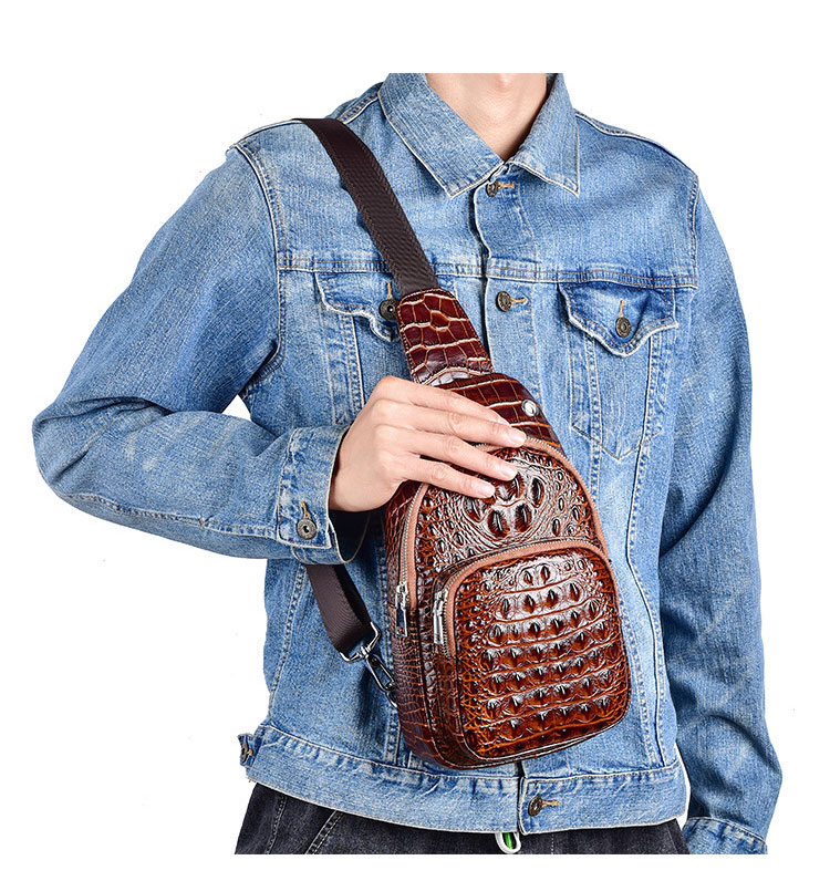 vanson leathers クロコダイル型押し ボディバッグ vanson leathers クロコダイル型押し ボディバッグ