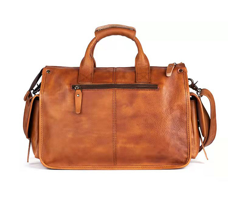 Whatna アンティーク風合い鞣し天 然 牛革 ビジネスバッグメンズ 2way ショルダー 手提げバッグブリーフケース15.6インチPC対応 旅行 出張 通勤 通学 就活 面接 バッグ かばん 男性用8135-2