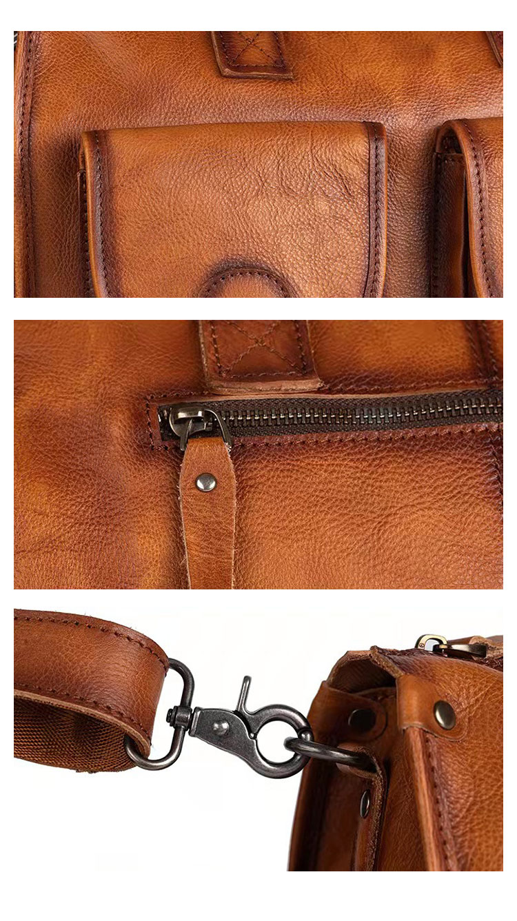 Whatna アンティーク風合い鞣し天 然 牛革 ビジネスバッグメンズ 2way ショルダー 手提げバッグブリーフケース15.6インチPC対応 旅行 出張 通勤 通学 就活 面接 バッグ かばん 男性用8135-7