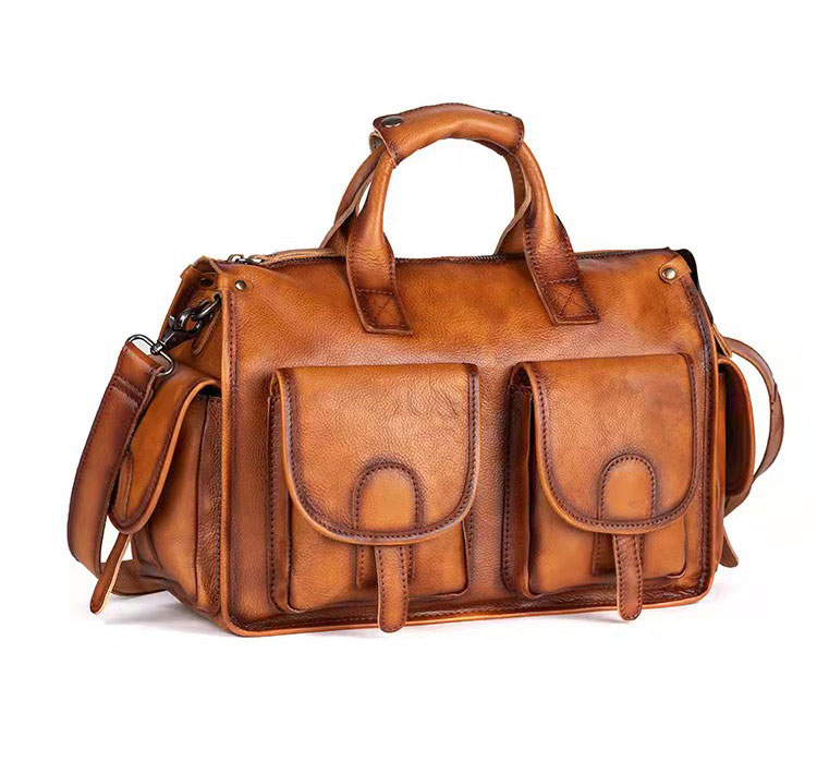 Whatna アンティーク風合い鞣し天 然 牛革 ビジネスバッグメンズ 2way ショルダー 手提げバッグブリーフケース15.6インチPC対応 旅行 出張 通勤 通学 就活 面接 バッグ かばん 男性用8135-3