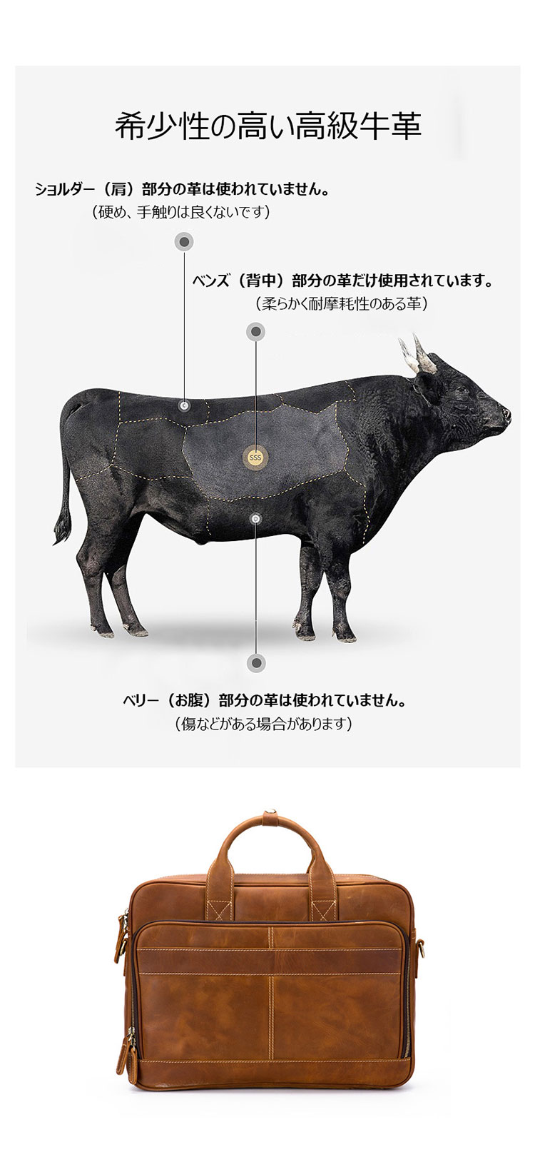 Whatna 牛革ビジネス バッグメンズ  手提げバッグ ショルダーバッグ 4枚カード収納2本入ペンホルダー付 ブリーフケース 15.6インチPC対応 旅行 出張 通勤 通学 就活 面接 バッグ かばん 男性用 9279-9