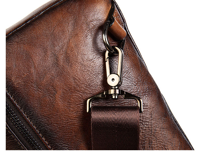 Whatna アンティーク風合い鞣し天 然牛 革 斜めがけ ボディバッグ ワンショルダー メンズ 左右付け替え可能 本革 厚手  レザー20813-10