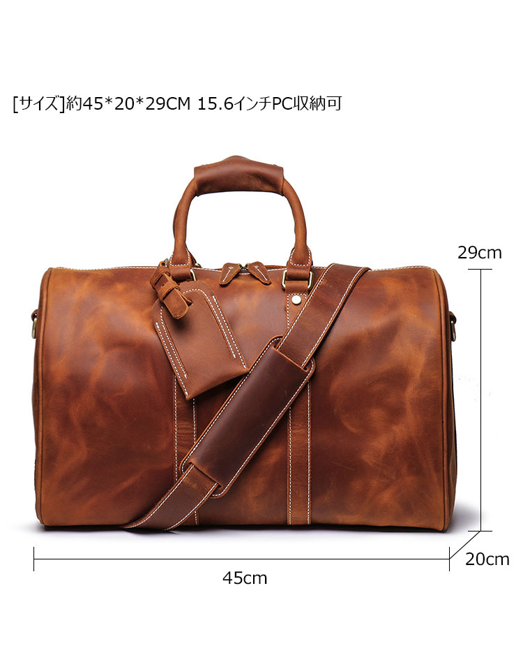 Whatna 天然 牛革 ビジネスバッグ メンズ 2WAY 手提げ・ショルダーバッグ 天然 本革 A4 15.6インチpc収納可大容量 旅行 出張用 通勤 通学 就活 面接 バッグ かばん 男性用 ブラウン 黒(1019)-4