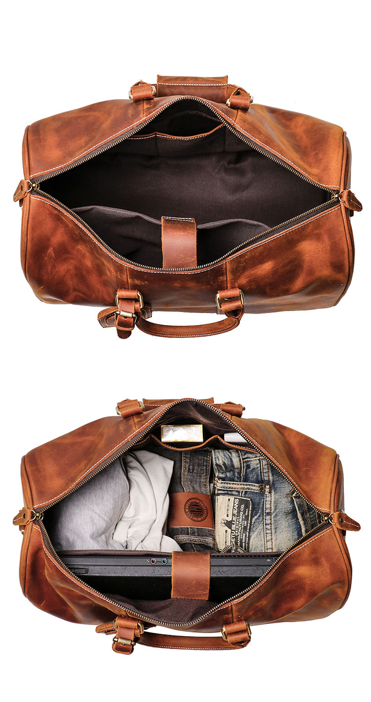 Whatna 天然 牛革 ビジネスバッグ メンズ 2WAY 手提げ・ショルダーバッグ 天然 本革 A4 15.6インチpc収納可大容量 旅行 出張用 通勤 通学 就活 面接 バッグ かばん 男性用 ブラウン 黒(1019)-5