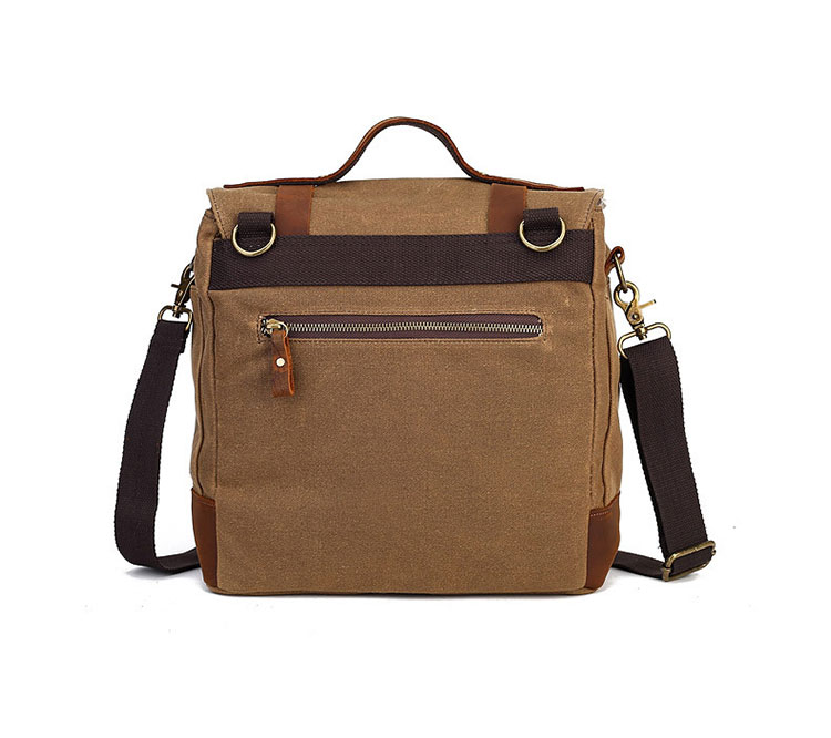 Whatna 厚手 帆布x天 然牛革 ビジネスバッグメンズ 2way ショルダー 手提げバッグ 多ポケットキャンバスブリーフケースA4サイズ対応 旅行 出張 通勤 通学 就活 面接 バッグ かばん 男性用F016-4