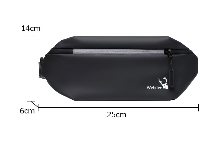 Whatna 3way pu革 ボディバッグ・ワンショルダーバッグ メンズ ウエストポーチ  ダブルファスナー 本 革 厚手 レザー  斜め掛けバッグ スポーツバッグ 自転車 カジュアル 遠足 旅行 通勤 通学 黒 9563-5