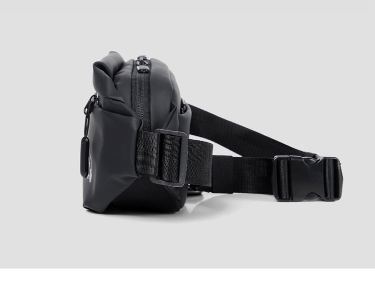 Whatna 3way pu革 ボディバッグ・ワンショルダーバッグ メンズ ウエストポーチ  ダブルファスナー 本 革 厚手 レザー  斜め掛けバッグ スポーツバッグ 自転車 カジュアル 遠足 旅行 通勤 通学 黒 9563-3