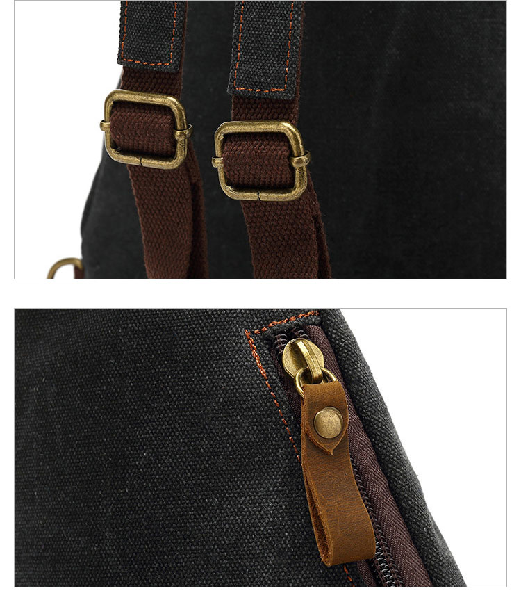 Whatna 厚手 帆 布x天 然牛 革 ショルダーバッグ メンズ2way ボディバッグ リュック 斜めがけ バッグリュックサック レディース カバン 男女兼用 イヤホン穴 付き ショルダーにジッパー付き キャンバス13.3 ipad air収納可6002-12