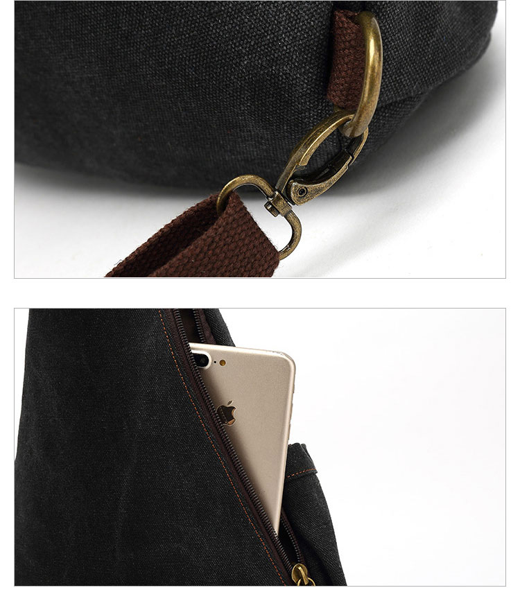 Whatna 厚手 帆 布x天 然牛 革 ショルダーバッグ メンズ2way ボディバッグ リュック 斜めがけ バッグリュックサック レディース カバン 男女兼用 イヤホン穴 付き ショルダーにジッパー付き キャンバス13.3 ipad air収納可6002-13