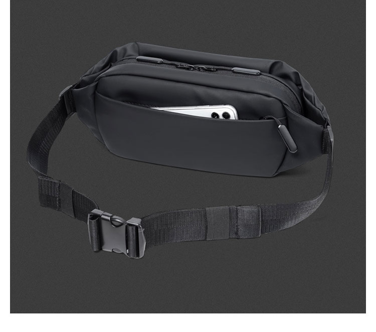 Whatna 3way pu革 ボディバッグ・ワンショルダーバッグ メンズ ウエストポーチ  ダブルファスナー 本 革 厚手 レザー  斜め掛けバッグ スポーツバッグ 自転車 カジュアル 遠足 旅行 通勤 通学 黒 9563-7