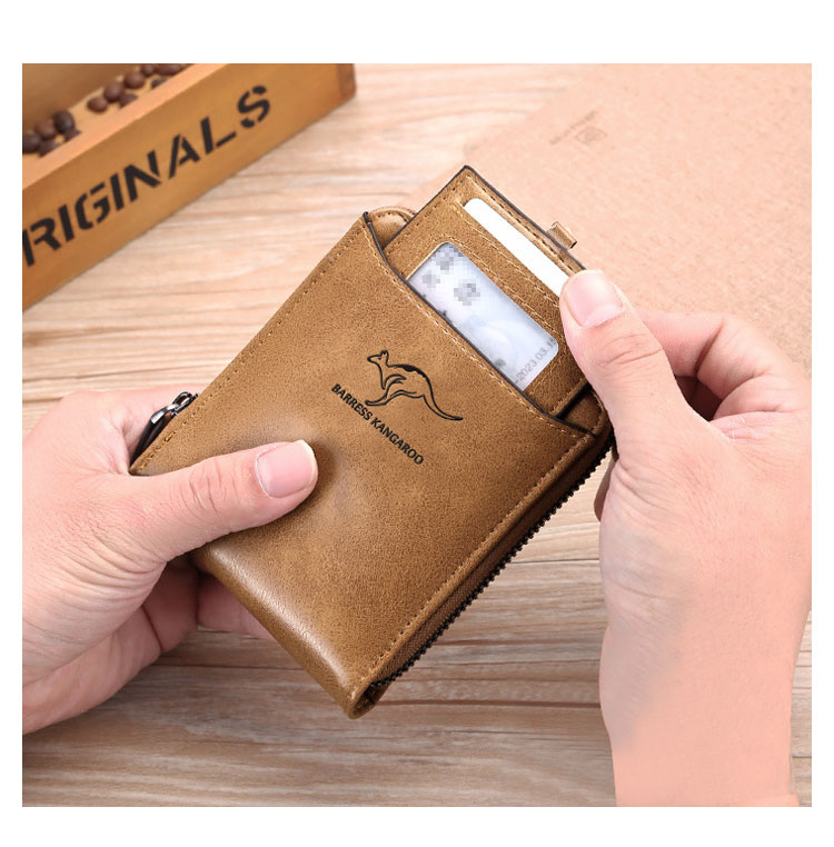 Whatna 革 ミニセカンドバッグ メンズ ポーチ 短財布 カード入れ 小銭入れ 札入れ RFID スキミング防止6枚カード収納手のひらサイズ 小さめ クラッチバッグ 手持ちバッグ 男性用 0177B-1