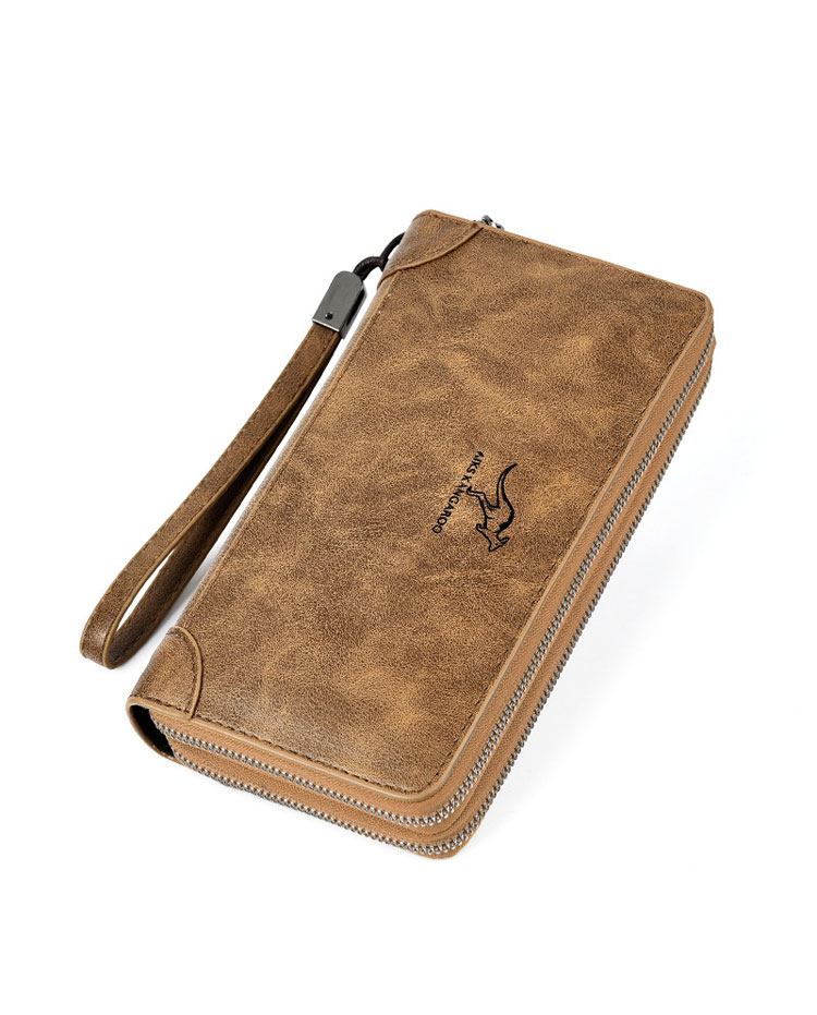 Whatna 革 ミニセカンドバッグ メンズ バッグ 長財布 カード入れ 小銭入れ 札入れ RFID スキミング防止7枚カード収納 2室仕切 小さめ クラッチバッグ 手持ちバッグ メンズ ポーチ 男性用 紳士用 結婚式 冠婚葬祭 バッグ-1