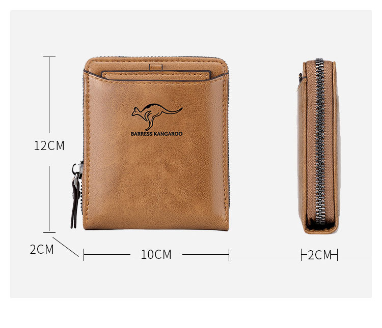 Whatna 革 ミニセカンドバッグ メンズ ポーチ 短財布 カード入れ 小銭入れ 札入れ RFID スキミング防止6枚カード収納手のひらサイズ 小さめ クラッチバッグ 手持ちバッグ 男性用 0177B-1