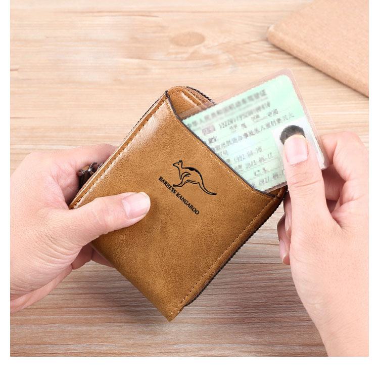 Whatna 革 ミニセカンドバッグ メンズ ポーチ 短財布 カード入れ 小銭入れ 札入れ RFID スキミング防止6枚カード収納手のひらサイズ 小さめ クラッチバッグ 手持ちバッグ 男性用 0177B-7