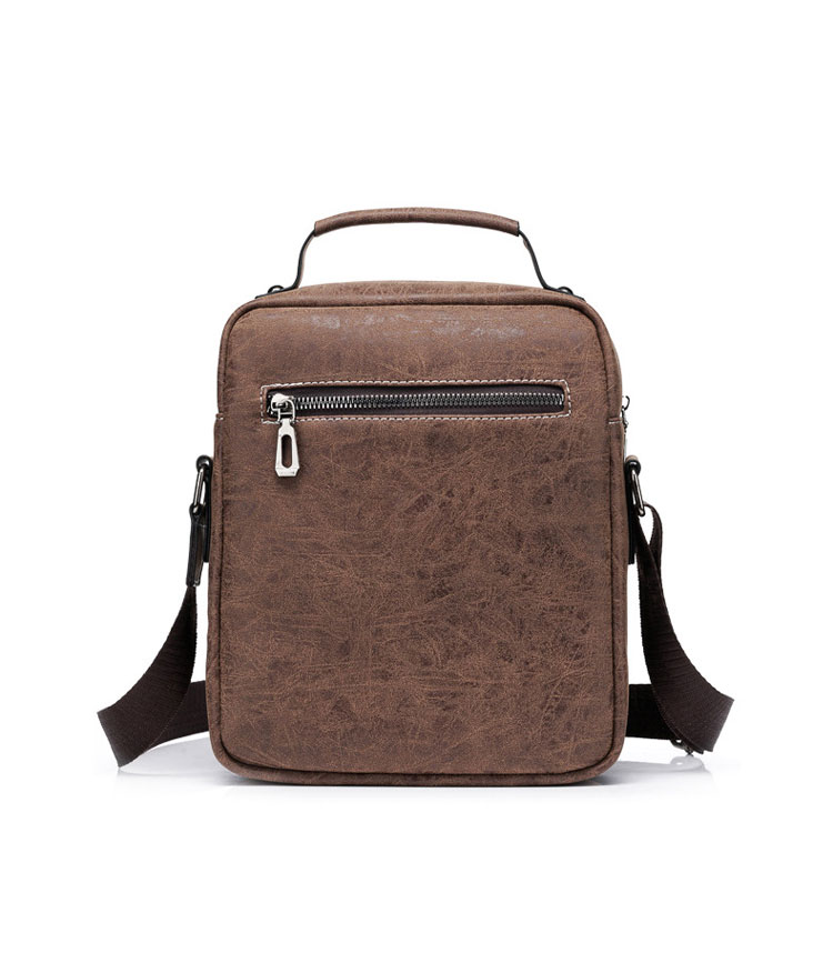 Whatna 革 ショルダーバッグ メンズ 2way 斜め掛け 手提げ バッグ セカンド バッグ 手持ちバッグ Ipad9.7収納可 縦型 小さめ メッセンジャーバッグ 通学 通勤 肩掛け バッグ 自転車かばん プレゼント男性 8686-3