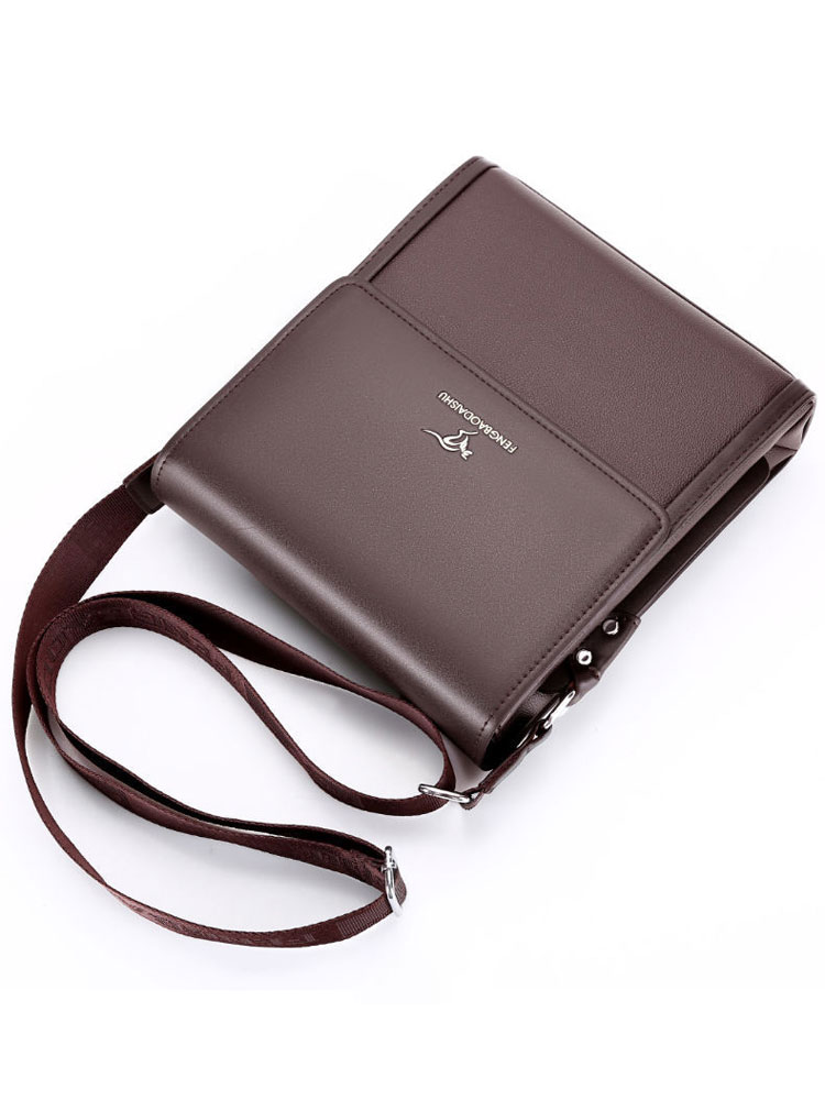 Whatna 革 フラップ ショルダーバッグ メンズ 3室仕切 盗難防止 ipad 10.5 収納可 縦型 メンズ ビジネスかばん斜めがけ 小さめメッセンジャーバッグ 斜め掛け通学通勤バッグ 肩掛けバッグ 紳士用 男性用8819#-4