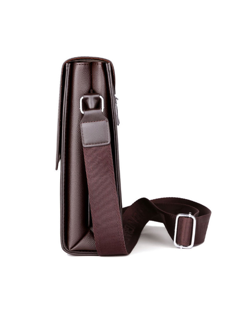 Whatna 革 フラップ ショルダーバッグ メンズ 3室仕切 盗難防止 ipad 10.5 収納可 縦型 メンズ ビジネスかばん斜めがけ 小さめメッセンジャーバッグ 斜め掛け通学通勤バッグ 肩掛けバッグ 紳士用 男性用8819#-2