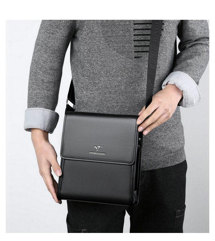 Whatna 革 フラップ ショルダーバッグ メンズ 3室仕切 盗難防止 ipad 10.5 収納可 縦型 メンズ ビジネスかばん斜めがけ 小さめメッセンジャーバッグ 斜め掛け通学通勤バッグ 肩掛けバッグ 紳士用 男性用8819#-9