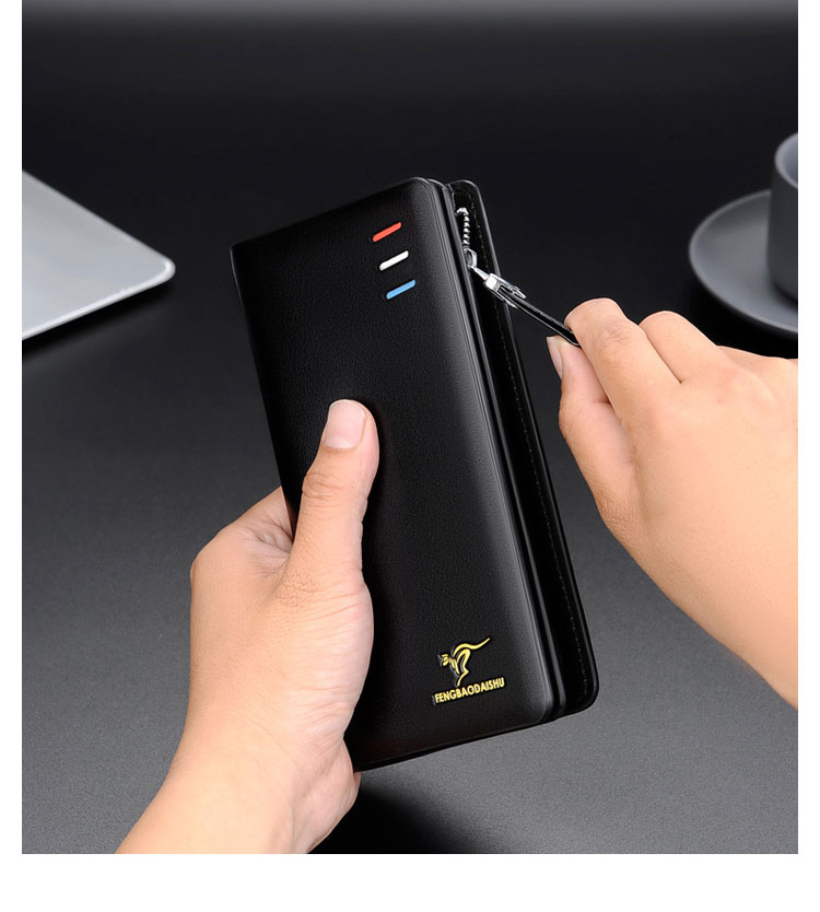 Whatna 革 ミニセカンドバッグ メンズ ポーチ バッグ 長財布 札入れ カード入れ13枚カード収納 小さめ クラッチバッグ 手持ちバッグ 男性用 紳士用 結婚式 冠婚葬祭 バッグ 545#-4