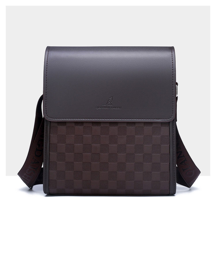 Whatna 厚手 レザー ショルダーバッグ メンズ メッセンジャーバッグ 革 縦型 小さめビジネスバッグ ipad9.7収納可 通勤 通学 斜めがけバッグ オシャレ な シンプル な 軽量 実用 自転車 かばん男性用w819-1