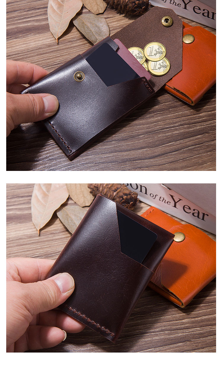 Whatna 天然 牛革 小銭入れ コインケース メンズ レディース 札入れ カード入 短財布 手のひらサイズ 本革 コンパクト 小さい 薄い 防 水 030-6