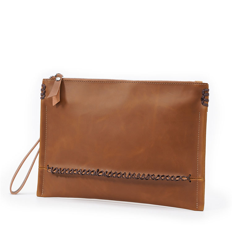 Whatna 革 セカンドバッグ メンズ クラッチ バッグ ファイルバッグ 封筒袋 A4サイズ Ipad air 13.3収納可 結婚式 披露宴 バッグ カジュアルフォーマル ビジネス 冠婚葬祭 バッグ 男性用 紳士用 ブラウン ブラウン K4086-1