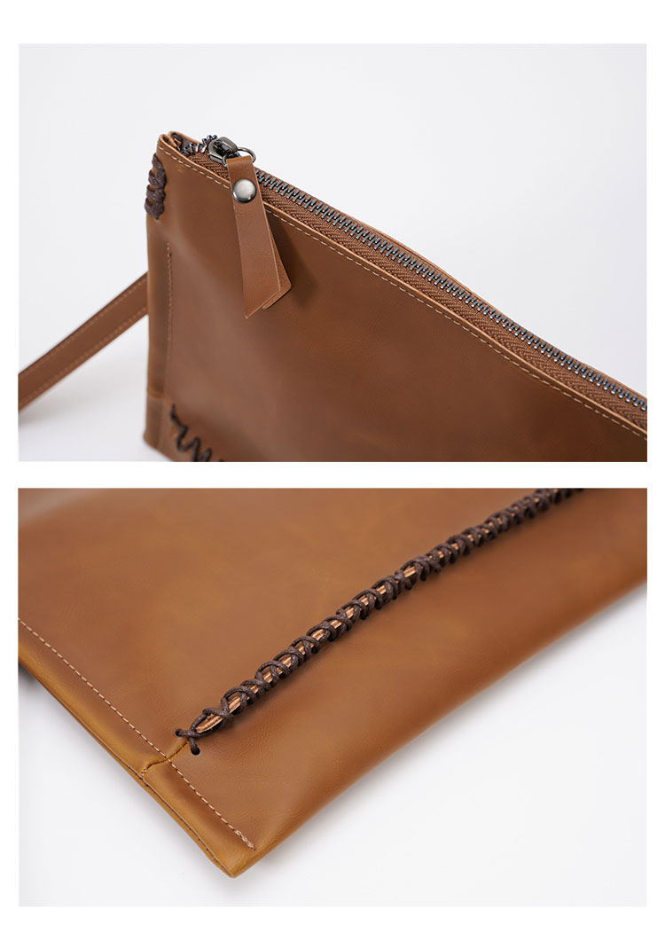 Whatna 革 セカンドバッグ メンズ クラッチ バッグ ファイルバッグ 封筒袋 A4サイズ Ipad air 13.3収納可 結婚式 披露宴 バッグ カジュアルフォーマル ビジネス 冠婚葬祭 バッグ 男性用 紳士用 ブラウン ブラウン K4086-6