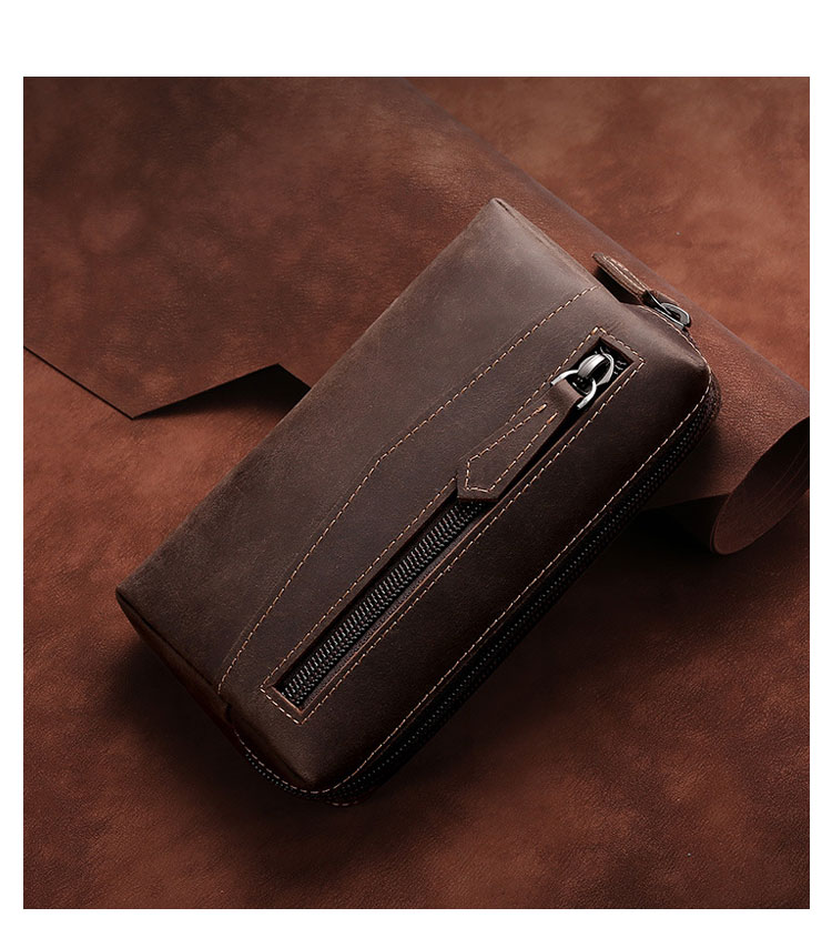 Whatna 天然 牛革 ミニセカンド バッグ メンズ 2wayミニバッグ 小さ ウェストポーチ ベルトポーチ 登山ポーチ 小銭入れ 厚手 レザー 本 革 クラッチ 手持ち バッグ ビジネス カジュアル フォーマル 冠婚葬祭 結婚式 バッグ 紳士用 男性用-7