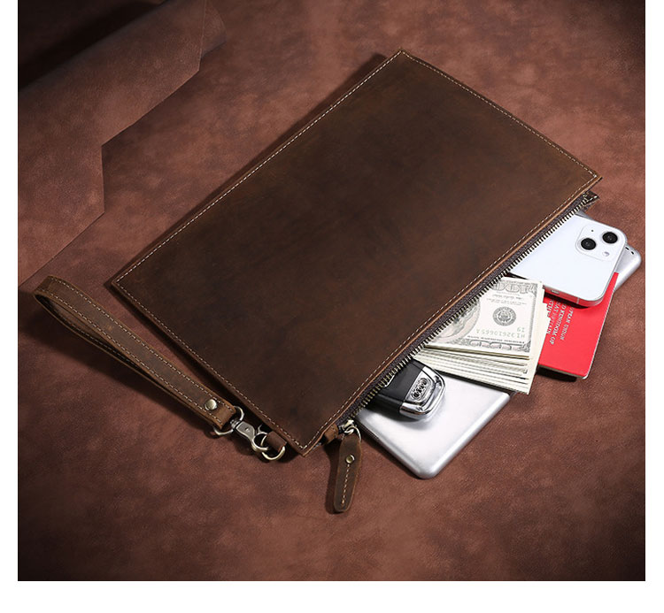 Whatna 2way 天然 牛革 セカンドバッグ メンズ クラッチ バッグ 手持ちバッグ 小銭入 お札入れ カード6枚収納 本 革 A4 ipad10.5収納可 ビジネス カジュアル フォーマル 冠婚葬祭 結婚式 二次会 披露宴バッグ 紳士用 男性用-7